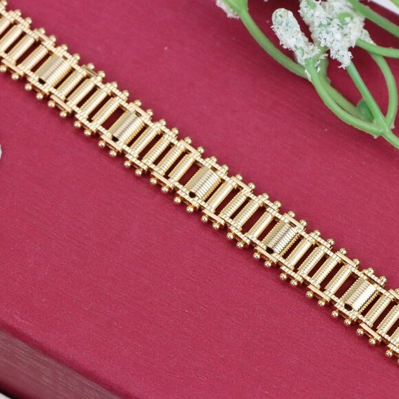 "Bold Textured Rose Gold Bracelet in Brass, XPBL1000 - Picture 11 of 12